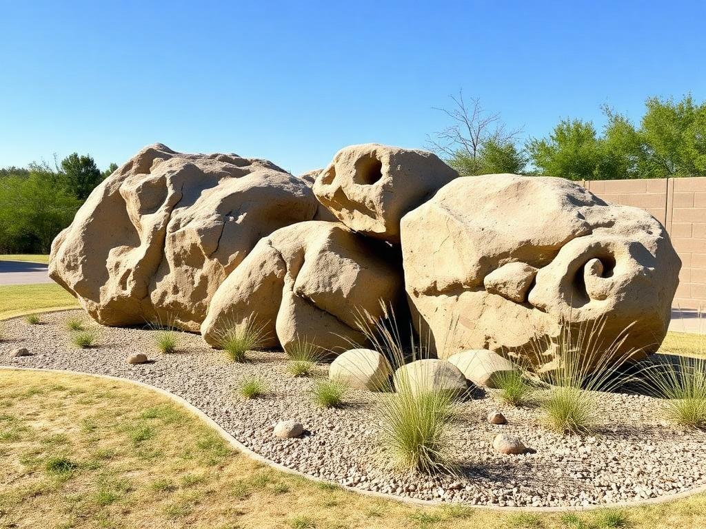 Boulders by Platinum Landscape Creations in West Texas