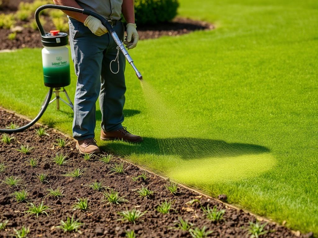 Hydroseeding application on a new lawn area